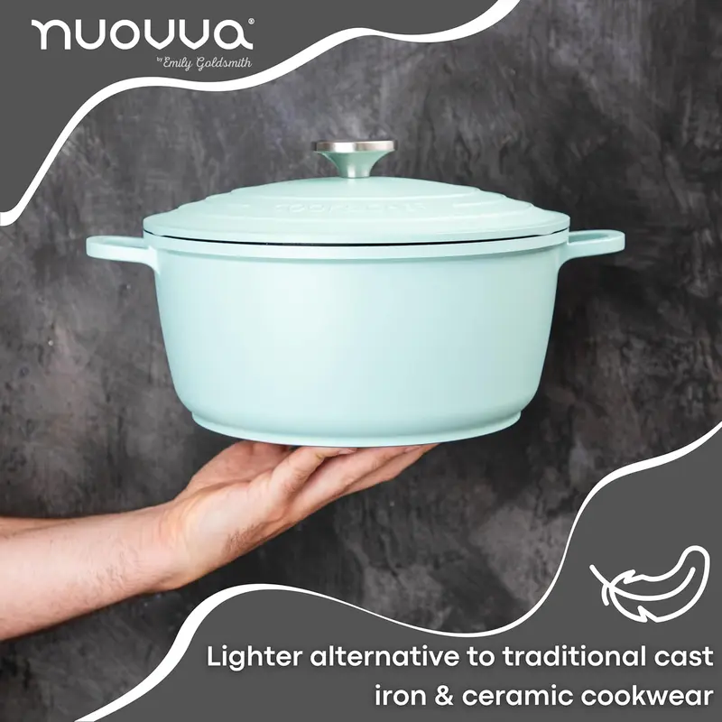 Aluminium Casserole Dishes with Lid Oven Proof – Non Stick Deep Dutch Oven Cookware – Induction Cooking Pot – Oven Safe Stockpot – 4L Capacity, 24cm – by nuovva 4