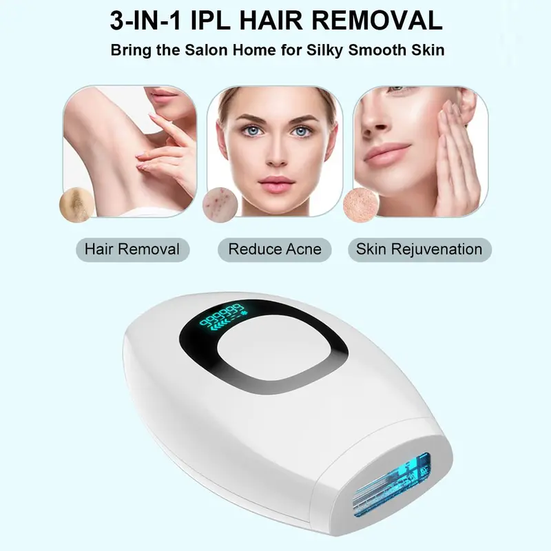 Laser Hair Removal At-Home for Women Men, 999,999 Flashes Painless IPL Hair Removal Device on Facial Legs Arms Bikini Line Comfort Silky ipl hairremoval 3