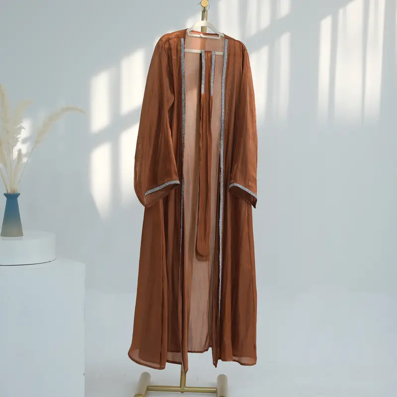 HASASERIES HS1183 1pcs Cardigan Solid Edge Robe Cardigan 7