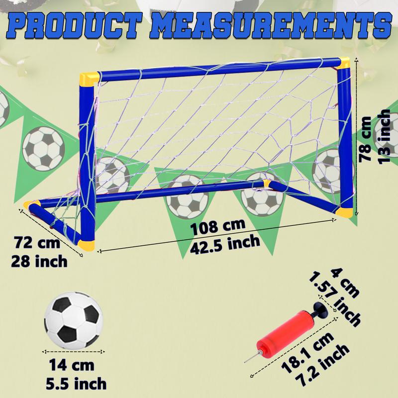 Koolbitz Portable Large Instant Football Goal Set with Ball and Pump, Outdoor Indoor Kids Fun Activity Soccer Football Set, Kids Football Goal Net Ball Pump Pegs Football Training Set 2