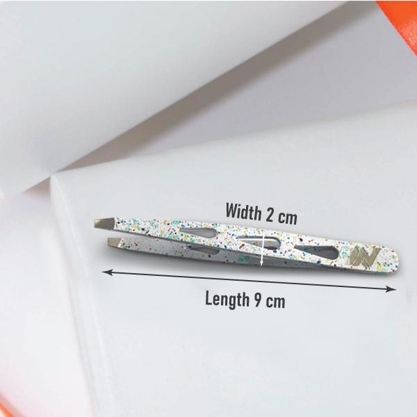 Tweezers for Facial Hair Women & Men Professional Stainless Eyebrow Tweezers Slanted Tip for Accurate & Precise Grooming of Eyebrows Ingrown Hair Tweezers (White) Makeup Compact 5