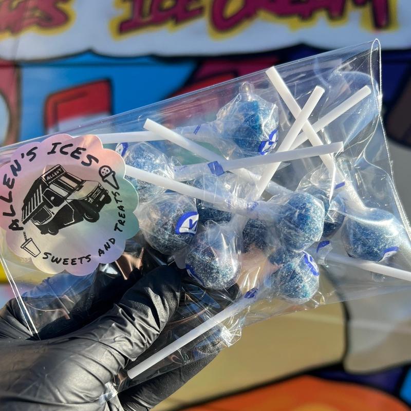 10 x Fizzy blue lollies, TEN LOLLIES, tongue painters lollipop, vegan, gluten free, dairy free, gelatine free, blue raspberry lollipop Dairy Free 1