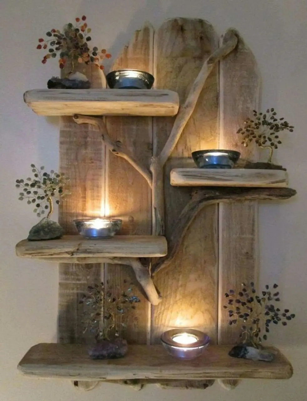 Driftwood Candle Shelf
