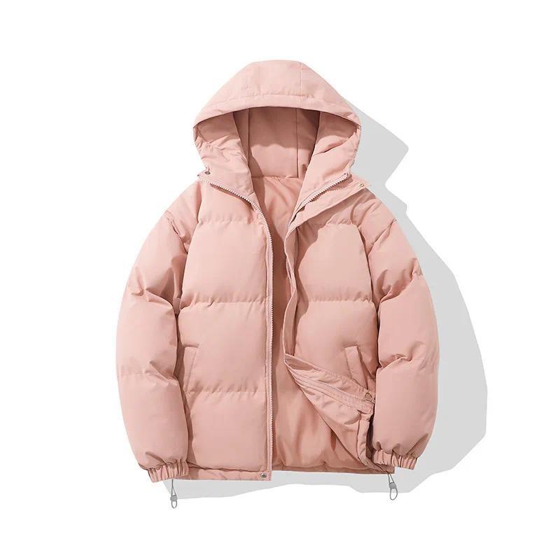 Product Introduction of 【2025】Autumn And Winter Warm Fashion Harajuku Puffer Jacket Women High Neck Hooded Zipper Design Cotton-Padded Coat Womenswear Tops 2