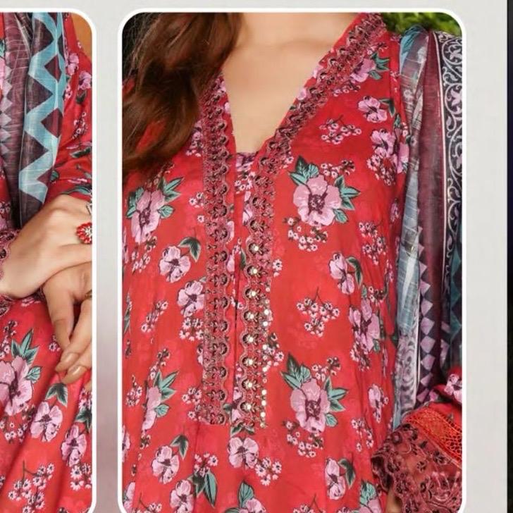MLinen Frock Collection D7 031 Ladies Pakistani Readymade Frock Suit with Dupatta - Casual Womenswear Elegant Dress Embroidered 3