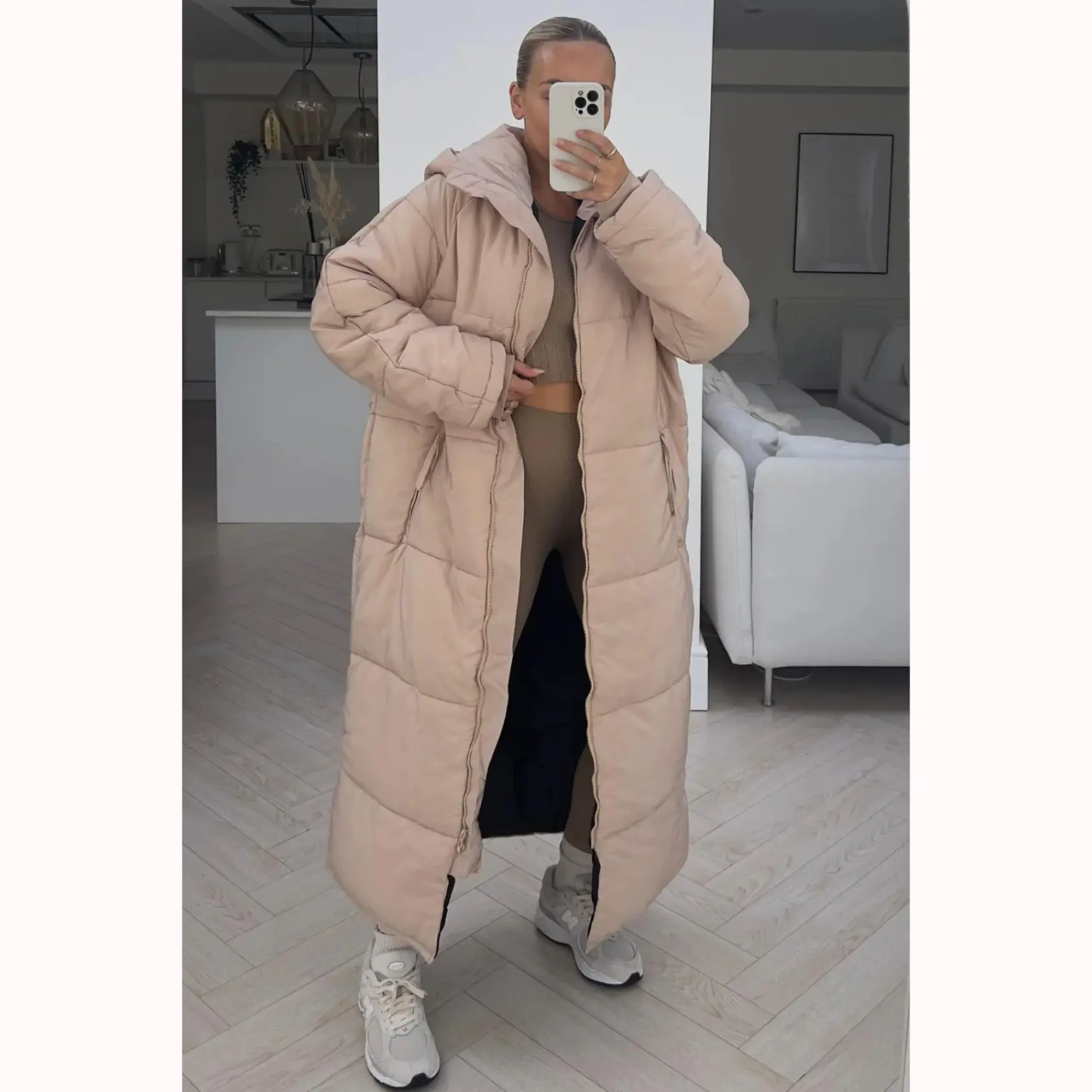 OVERSIZED Maxi Puffer Jacket for Women UK | Longline Padded Coat with Removable Faux Fur Hood | Warm Quilted Winter Jacket | Ladies Hooded Parka Casual Comfortable Detachable Womenswear Adjustable Loose Pocket