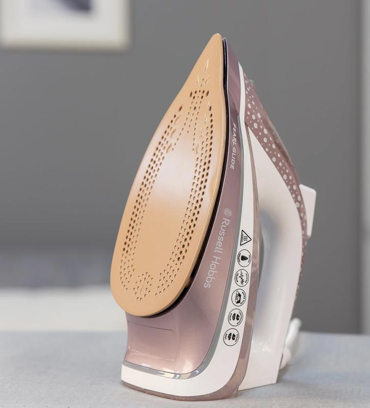 Russell Hobbs Pearl Glide Steam Iron, Pearl Infused Ceramic Soleplate for smoother glide, 315ml Water Tank, 150g Steam Shot, 40g Continuous steam, Anti-drip & Anti-calc function, 2m Cord, 2600W, 23972 3