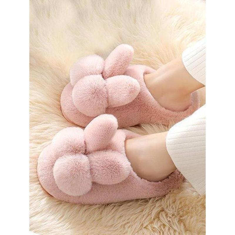 Women's Cute Cartoon Rabbit Design Plush Slippers, 1 Pair Soft Comfy Warm Bedroom Slippers, Ladies & Girls Home Slippers for Fall & Winter 8