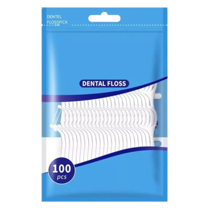 100 Dental Floss Sticks Interdental Tooth Harps Teeth Picks Oral Plaque Care 1