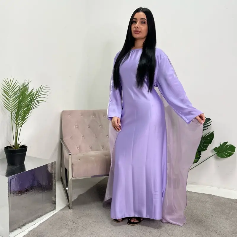 Ladies mesh cape satin tie back modest dress uk onesize uk 6-14
