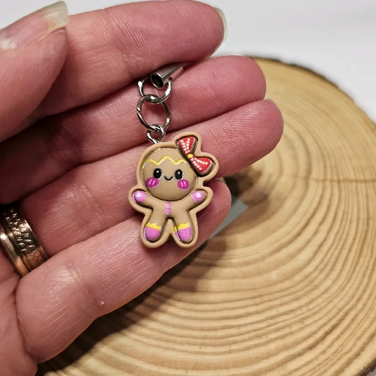 Gingerbread Girl Phone Charm for Smartphones and Cellphones