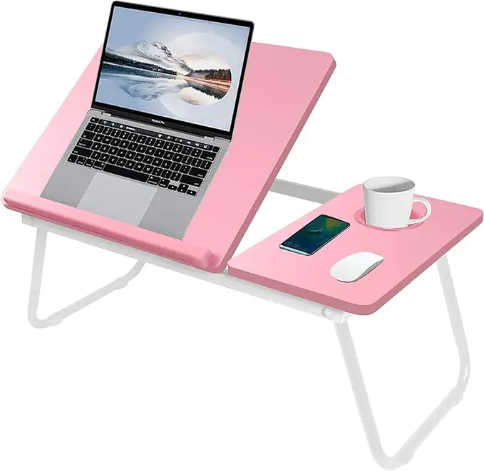 Foldable Laptop Desk with Cup Slot, Portable Computer Stand 5