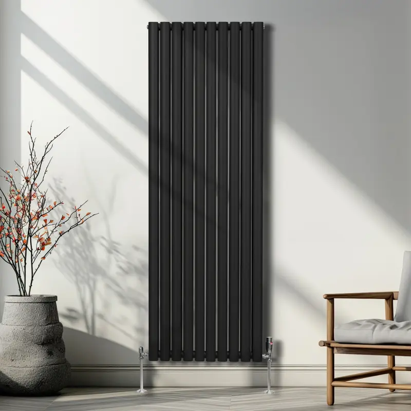 Oval Column Radiator – 1800mm x 600mm – Black 2