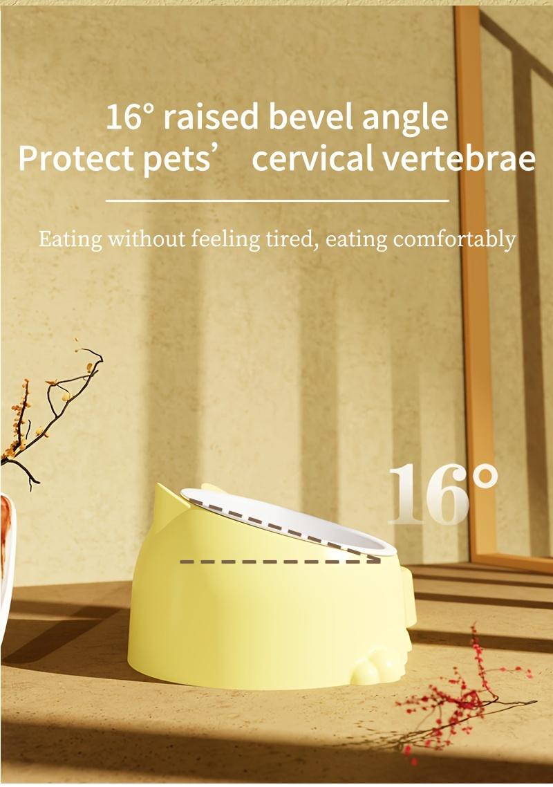 Product Introduction of Elevated Cat Double Bowls With Automatic Water Dispenser, Anti-Overturning, Stainless Steel Cat Inclined Food Bowl Water Bowl For Neck Protection 6