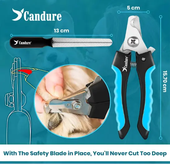 Candure Dog Nail Clippers for Large, Medium and Small Breed with Safety Lock and Protective Guard 5
