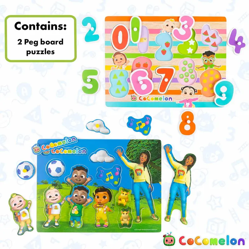 CoComelon Peg Board Puzzles | Cocomelon Wooden Puzzles 3