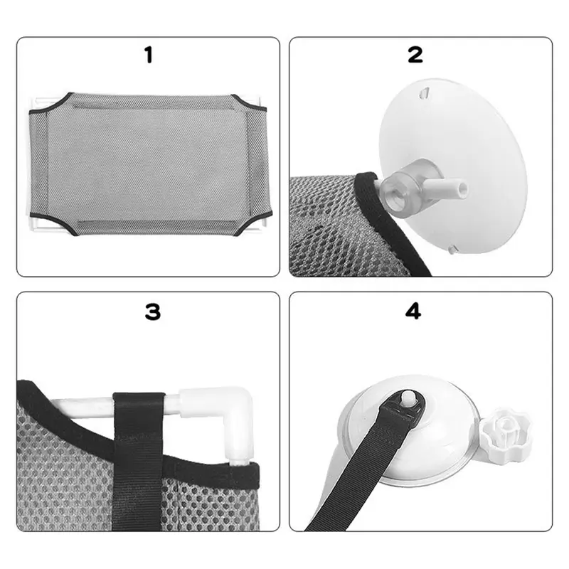Cat Window Hammocks Sunny Seat Window Cat Perches Mounted Cat Bed with Suction Cups - Black Double Layers 4