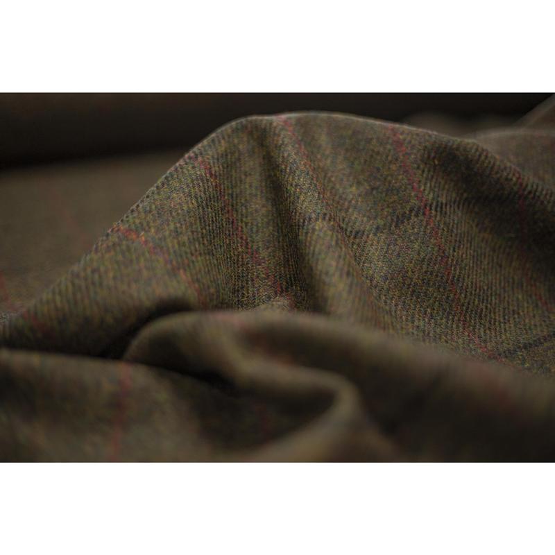 Harris Tweed Scarf in Green Tartan - Handmade Pure Wool, Fringed, Unisex 4
