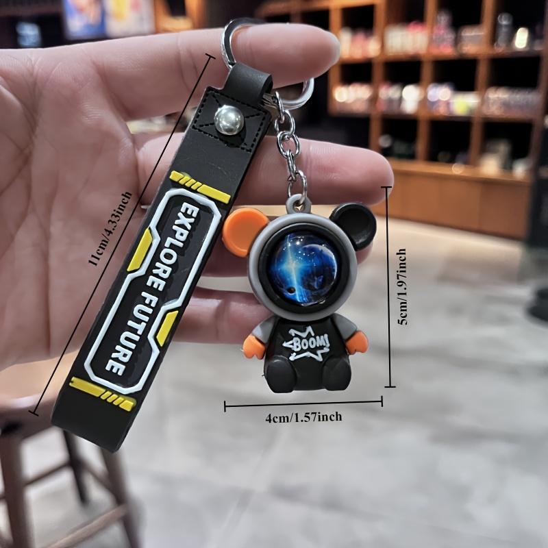 1pcs Interstellar Bear Astronaut Keychains - Silicone, Street Style Fashion Accessories for Men & Couples 1