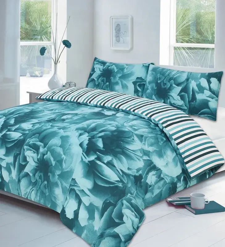 NewLuxury Reversible Multi Duvet Quilt Cover Bedding Set Single Double King Size 8