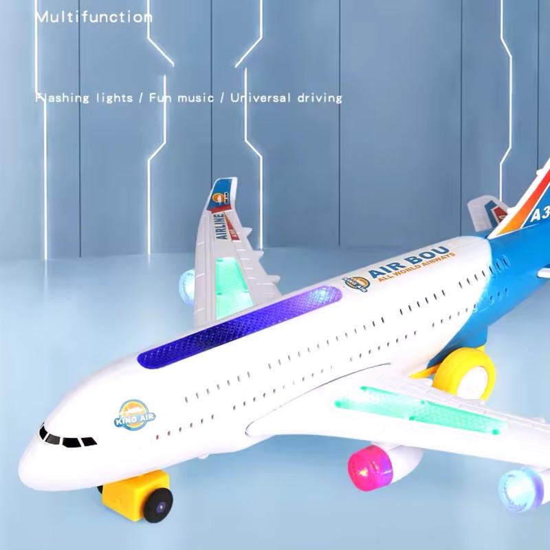 Airplane Toy Kids Airbus A380 Large & Small Size Aeroplane Toys Electric with Flashing Lights LED & Music Bump & Go Educational Toys For Toddlers Children Boy & Girl Best for Birthday Christmas Gifts Present 5