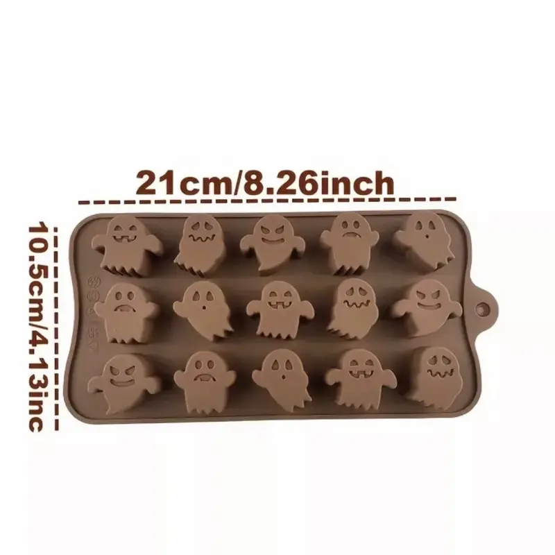 Ghost Silicone Chocolate Mould| Halloween Fondant Mould | Wax Melt Ice Cube | Milky Panda 3