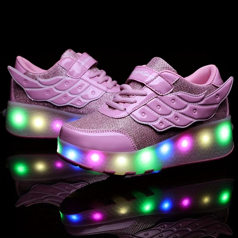 Product Introduction of Low Top Trendy Cool Roller Skateboard Shoes with Breathable Anti Slip Wheel for Girls, LED Light, All Seasons, Indoor Outdoor 6