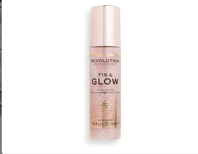 Revolution Beauty Fix & Glow Fixing Spray, Illuminating & Hydrating, Vegan & Cruelty-Free, 100ml