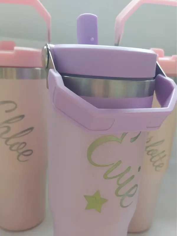 Personalised Engraved large 30oz insulated tumbler with lid handle, cold drinks, Birthday Gift for all, 850ml water bottle Back to school leakproof, Portable Flasks Drinkware 5