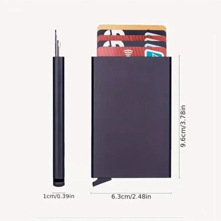 Credit Card Holder Mens Slim Anti-Theft Aluminium RFID Blocking Wallet ID Holder cardholders brown minimalist men's men 6
