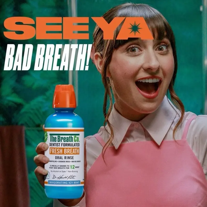 The Breath Co Alcohol Free Mouthwash - Dentist Formulated Oral Rinse for 12 Hours of Fresh Breath - Mild Mint Flavour, 500ml Sensitive 2