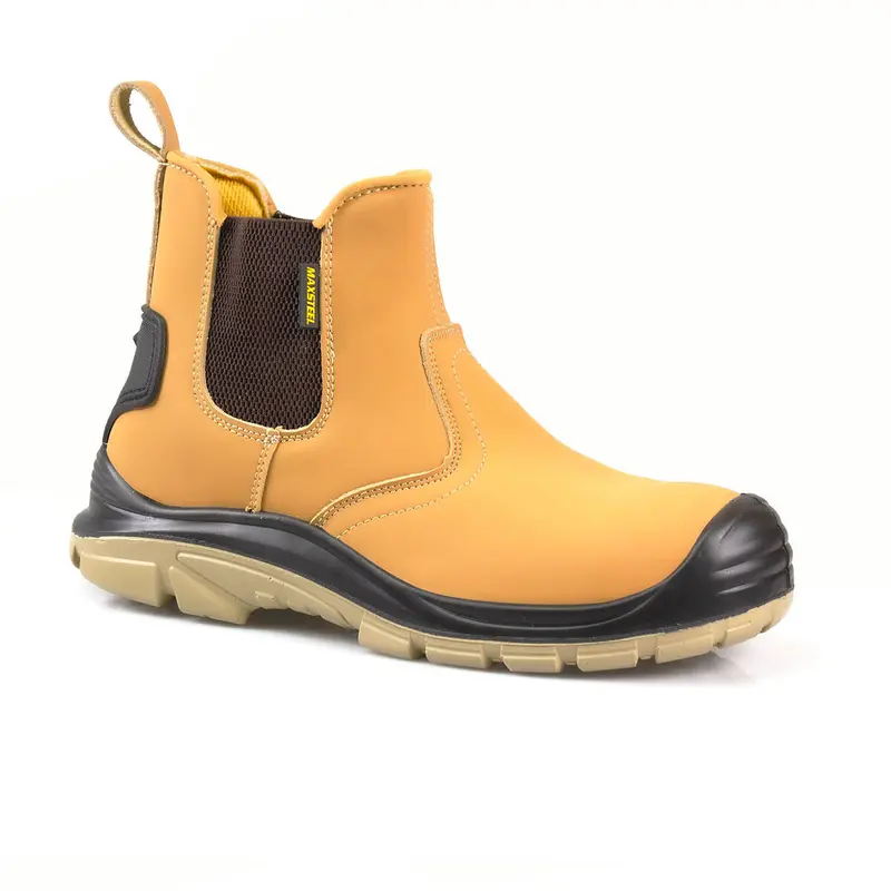 MENS LEATHER CHELSEA SAFETY BOOTS DEALER SLIP ON STEEL TOE CAP WORK SHOES SIZE LIGHTWEIGHT STEEL MIDSOLE WATERPROOF HEEL GUARD PULL ON 5