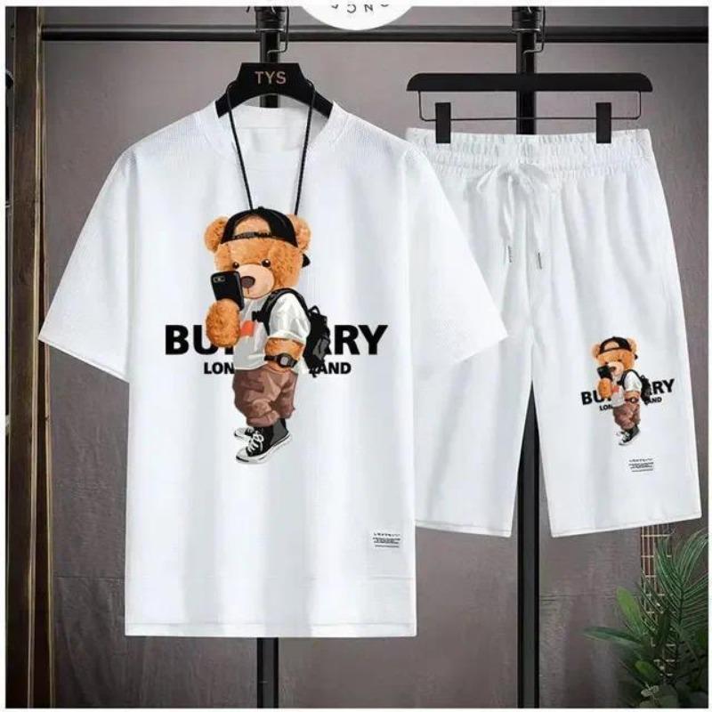 Hip Hop Summer Streetwear cat Graphic Luxury Short Sets Men Designer Clothes Oversized Unisex Tshirt Shorts Brand Outfit beach 7