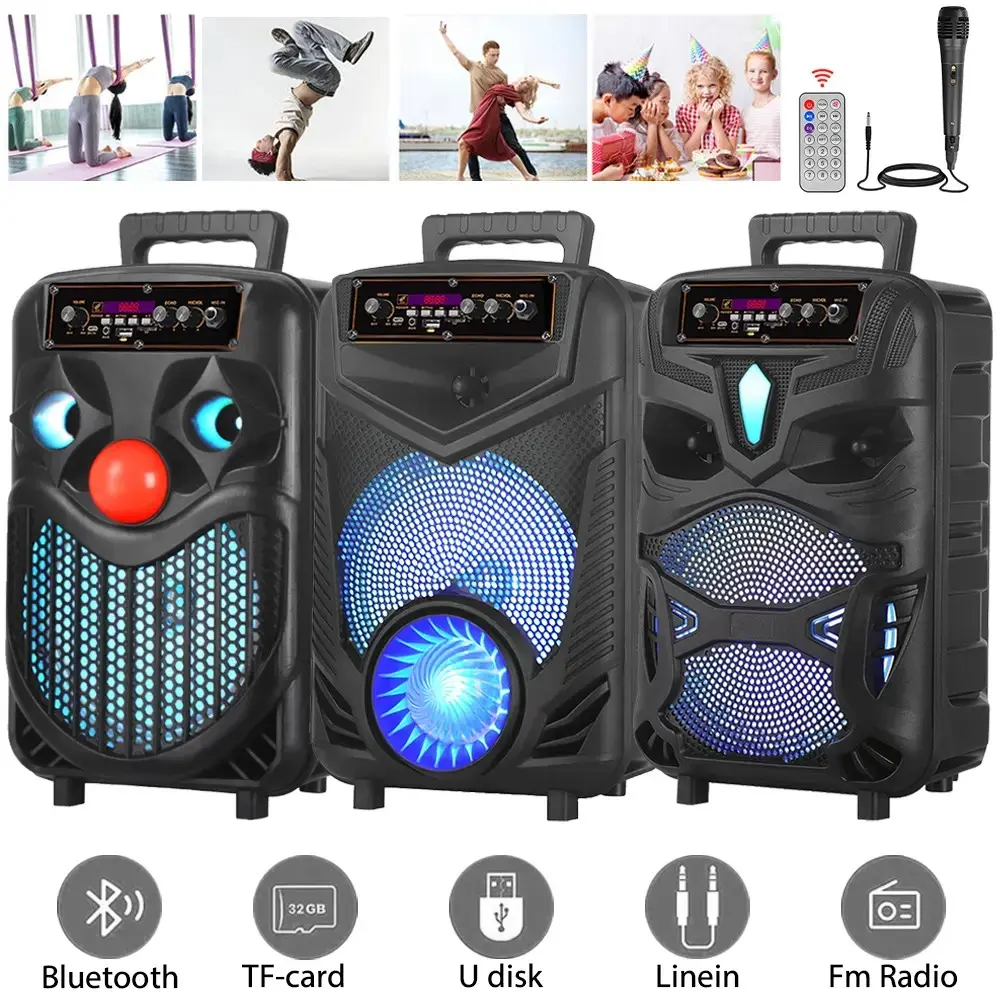 Wireless Portable Bluetooth Speaker with Heavy Bass and Mic for Party - Audio and Video - Smartphone