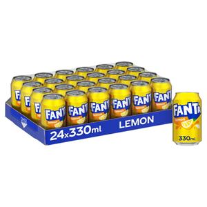 Fanta Lemon Multi Pack - Pack of 24 x 330ML - Sweet & tangy carbonated beverage, soda