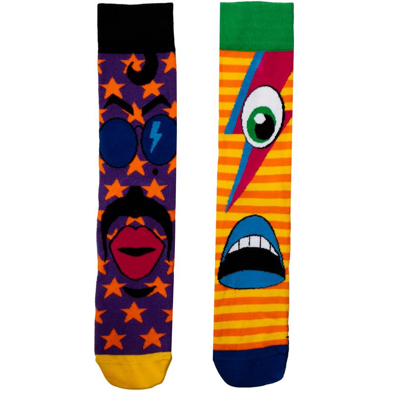 United Oddsocks The Funk Heads - Box Of 6 Colourful Mix & Mis Match Groovy Socks For Uk 6-11 | Eur 39-46 | Us 7-12. Fun And Quirky Birthday, Christmas, Father'S Day Novelty Gift For Men Menswear Soft Breathable Comfy 3