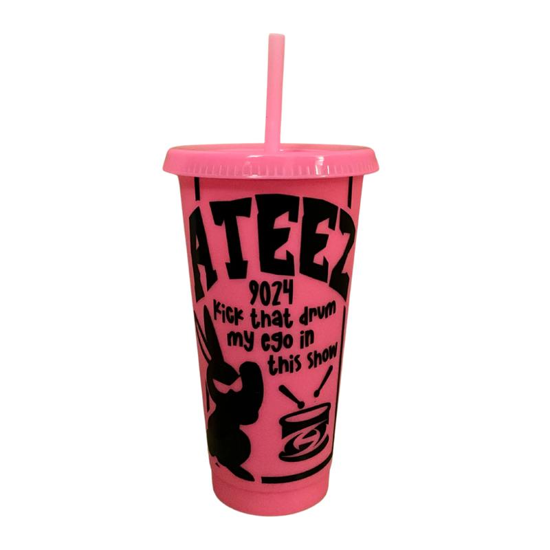 Ateez Crazy Form Inspired Cold Cup Bottle Drinkware Lid Straw Portable Tumbler Reusable Washable 1