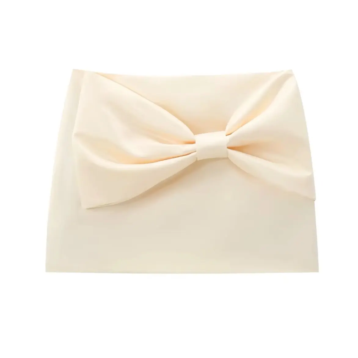 MIA Cream Bow Mini Skirt for Women - Casual Style - Womenswear Dress Minimalist Basic