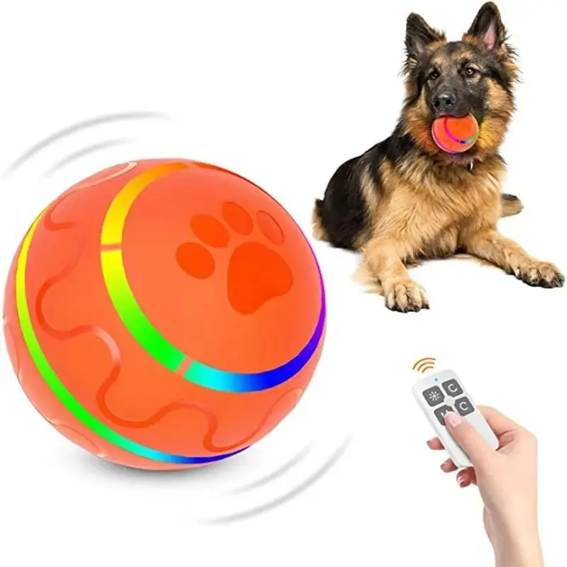 Smart Interactive Pet Ball Remote Control Flashing Rolling Jumping Rotating Waterproof Dog Chew Toy Ball for Aggressive Chewers 1