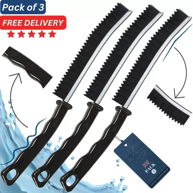 3 Pcs Hard Bristle Crevice Cleaning Brushes - Multifunctional Gap Cleaners - UK Set Comfortable 5