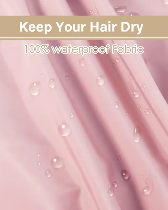 Shower Cap,Extra Adjustable Shower Caps for Women Double-Layer Waterproof Reusable Hair Cap, Large Size Hair Cap for All Hair,for Girls Spa Bath,Soft and Comfortable (Pink) 4