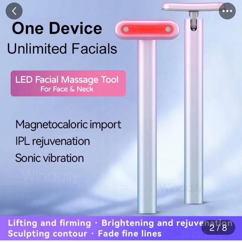 4 in 1 Facial Wand EMS Microcurrent Vibration Warm Red Light Face Lifting Machine Skin Tightening Device Neck Eye Massager Tools 5