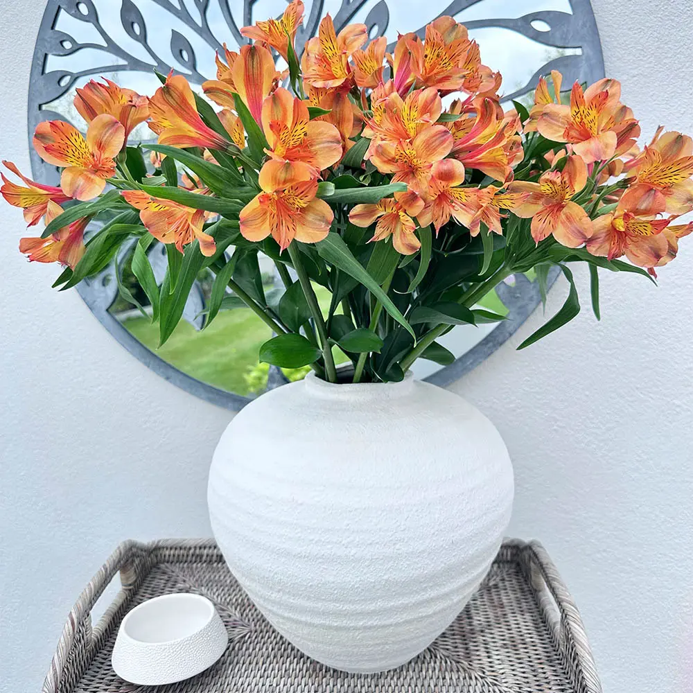 Orange Alstroemeria Bouquet - Floralty Collection - Bigger Flower Bouquets - Fresh cut flowers, Decorative, premium gifting