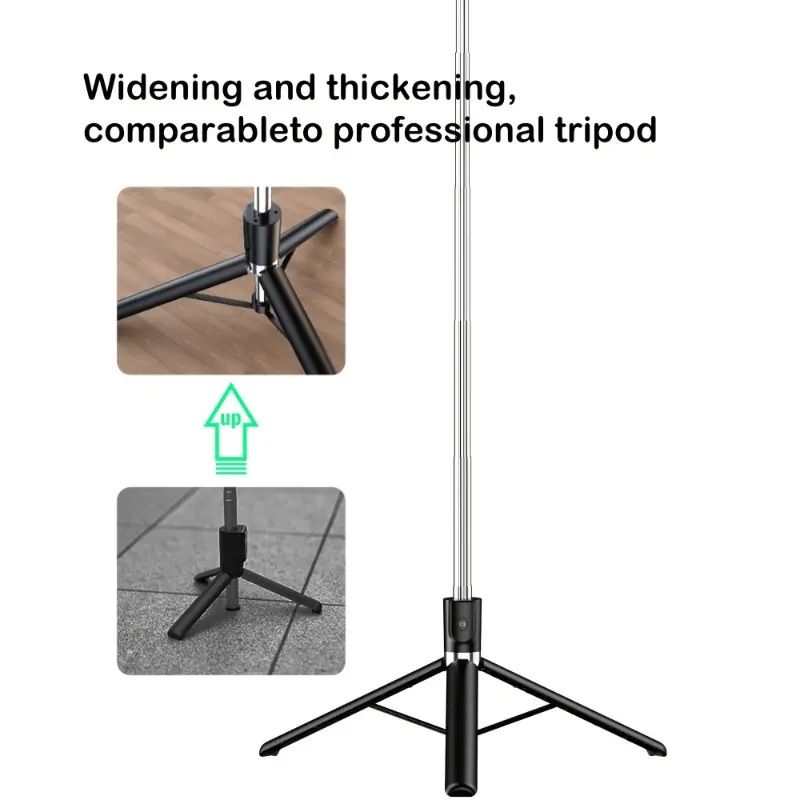 66.9-inch Extendable Wireless Selfie Stick with Remote, Foldable Monopod Phone Tripod for Smartphones, Wireless Enabled, Non-Rechargeable Button Battery 4