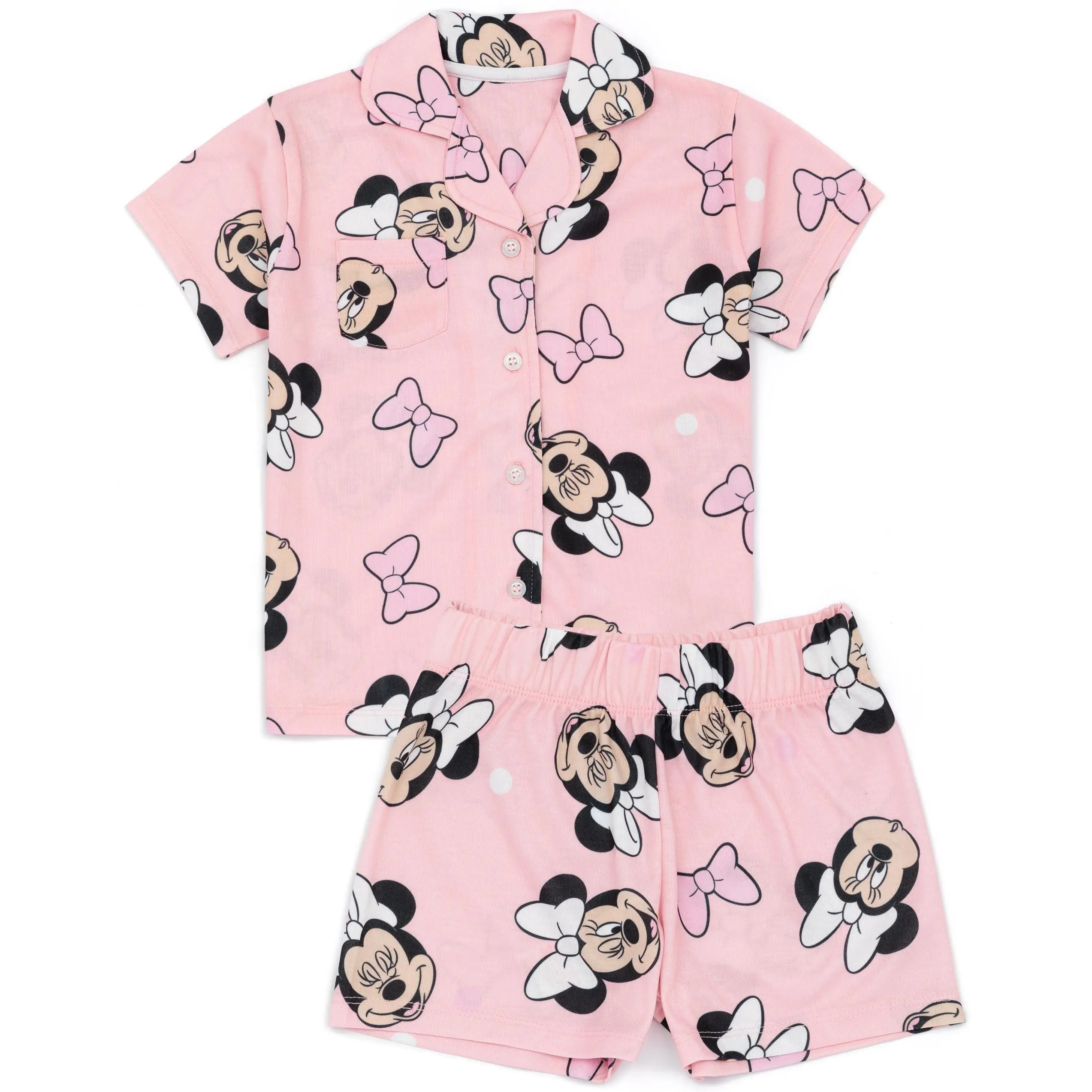 Vanilla Underground x Disney Minnie Mouse GirlsPink Short Sleeve Short Leg Pyjama Set