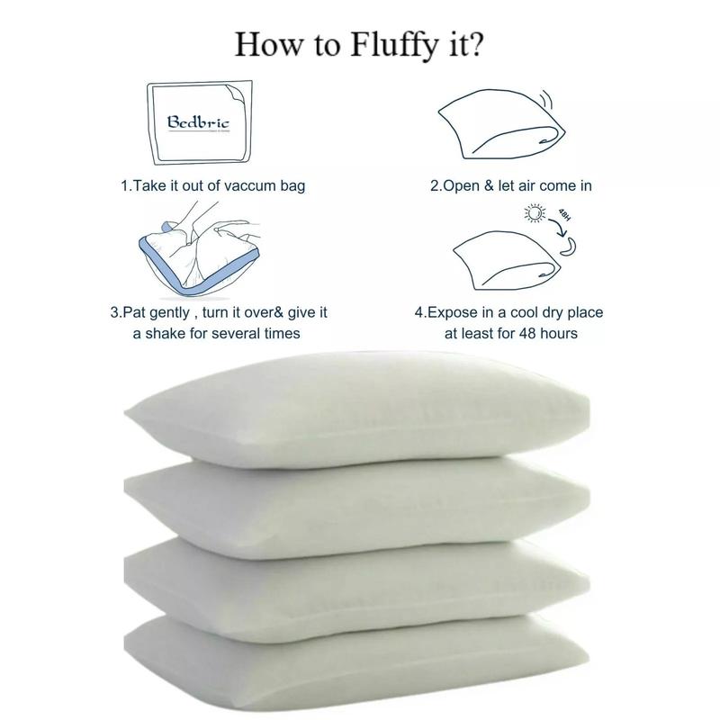 Spark House Hotel Quality Pack of 2,4 Pillows Bounce Back Anti Allergic Bedding Plump Pillow 4
