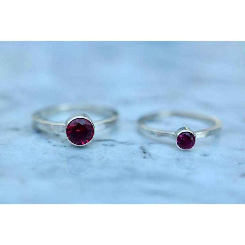 Lab Created Ruby Sterling Silver Ring 2