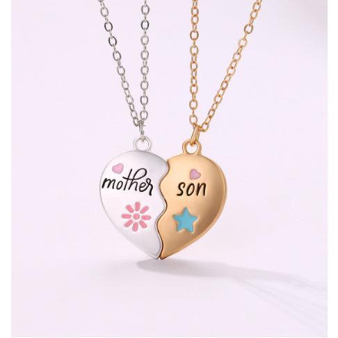 Mother Daughter Necklace Set – 2PCS Heart Magnetic Pendant, 18k Gold Plated, Engraved "Mother" & "Daughter", Adjustable Chain, Perfect Gift for Special Occasions promise jewellery 6