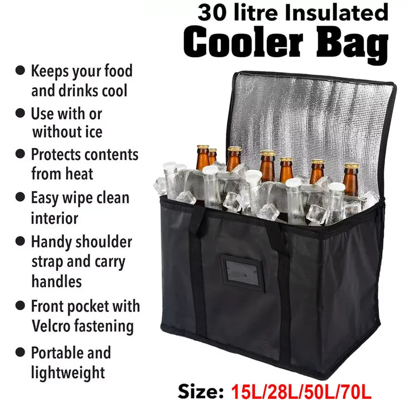 1 Pcs 16L/28L  Delivery Bag, Large Insulated Food Delivery Bag Insulated Reusable Grocery Bags Insulated Pizza Delivery Bags Warm & Cooler Bags for Food & Grocery Delivery Bag Hold 6