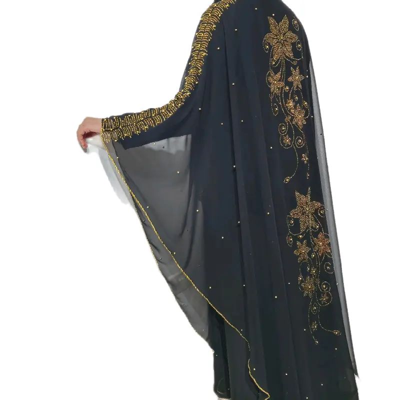 Royal Abaya - Cape Style - Black & Gold - 3 Piece Set 2